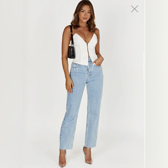Zara Light Blue Straight Leg Jeans - Picture 1 of 4